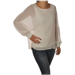 Patrizia Pepe - Soft Blouse with Stretch Tank Top - White - Shirt - Made in Italy - Luxury Exclusive Collection - Avvenice