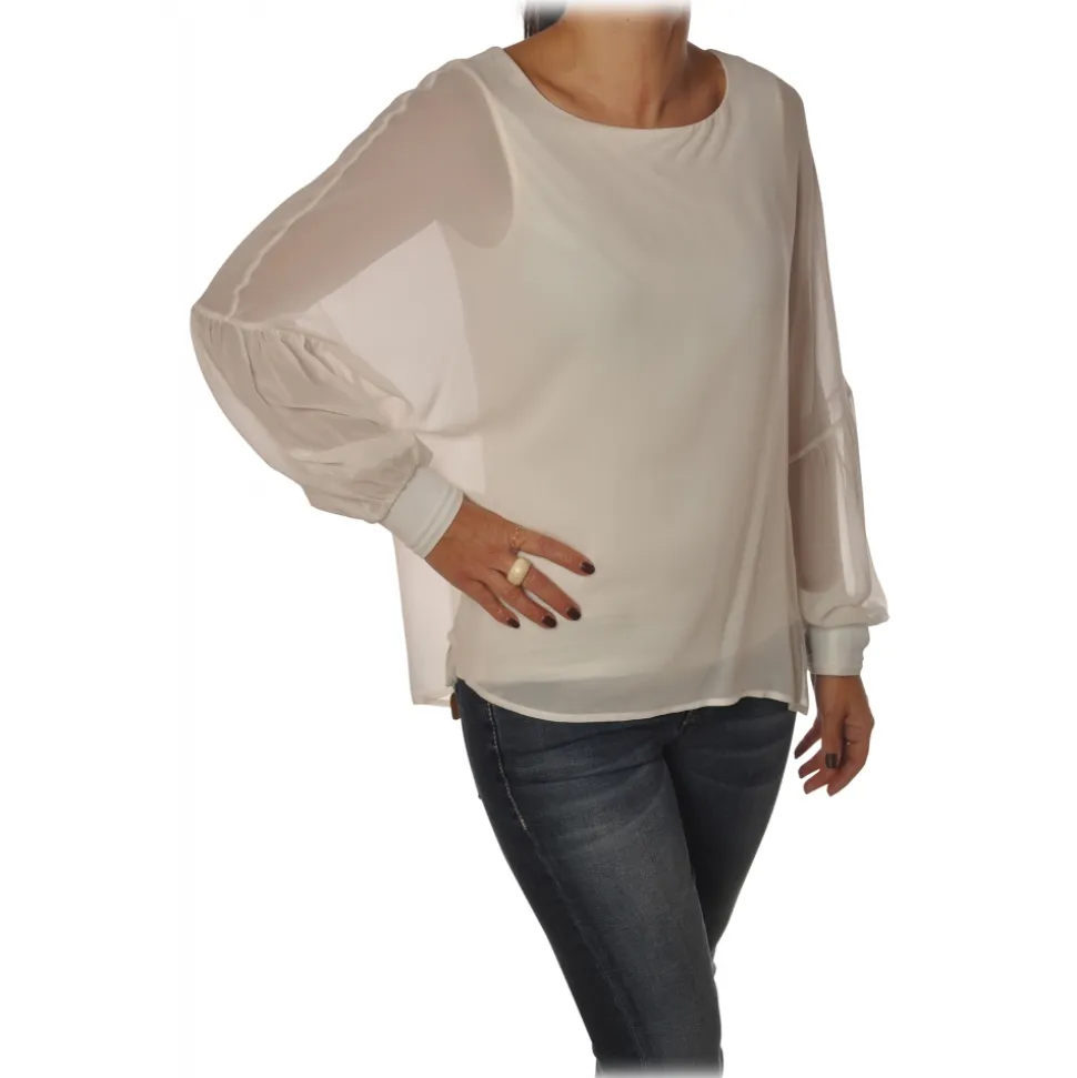 Patrizia Pepe - Soft Blouse with Stretch Tank Top - White - Shirt - Made in Italy - Luxury Exclusive Collection - Avvenice