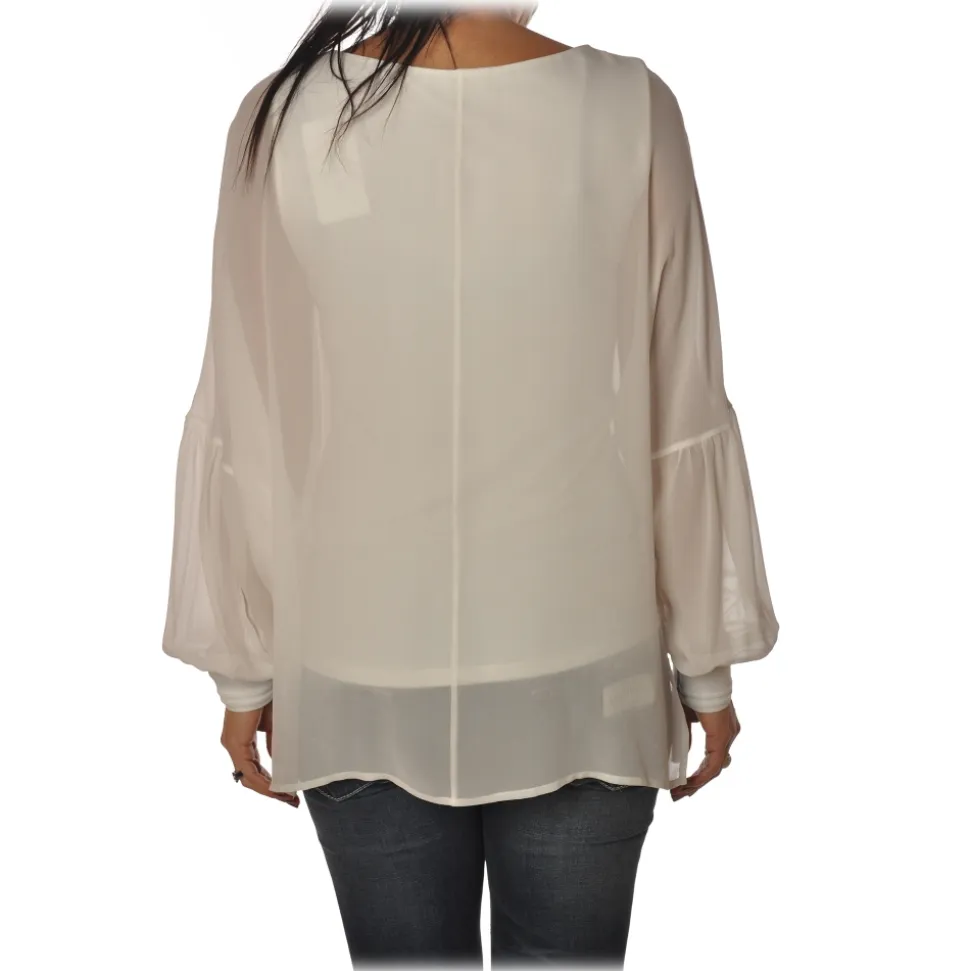 Patrizia Pepe - Soft Blouse with Stretch Tank Top - White - Shirt - Made in Italy - Luxury Exclusive Collection - Avvenice