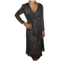 Patrizia Pepe - Soft Model Dress with Wide V Neckline - Fantasy/Black - Dress - Made in Italy - Luxury Exclusive Collection - Avvenice