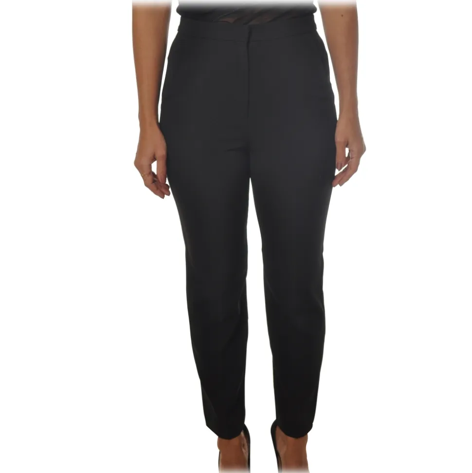Patrizia Pepe - Straight Trousers with Chinos Pocket - Black - Trousers - Made in Italy - Luxury Exclusive Collection - Avvenice