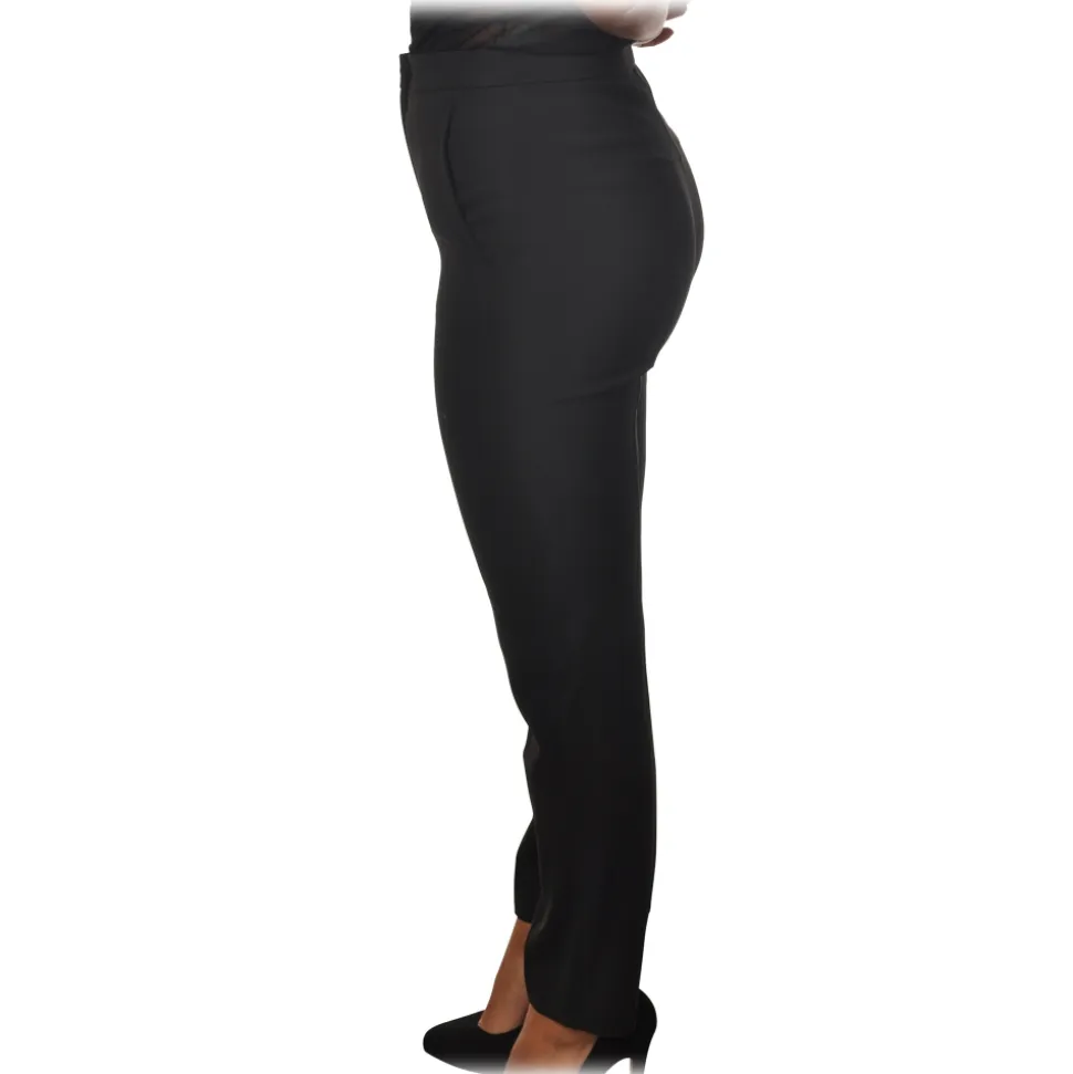 Patrizia Pepe - Straight Trousers with Chinos Pocket - Black - Trousers - Made in Italy - Luxury Exclusive Collection - Avvenice