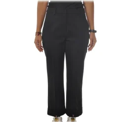 Patrizia Pepe - Straight Trousers with Chinos Pocket - Black - Trousers - Made in Italy - Luxury Exclusive Collection - Avvenice
