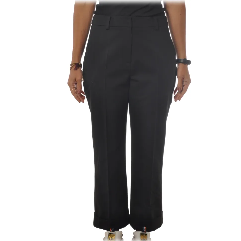 Patrizia Pepe - Straight Trousers with Chinos Pocket - Black - Trousers - Made in Italy - Luxury Exclusive Collection - Avvenice