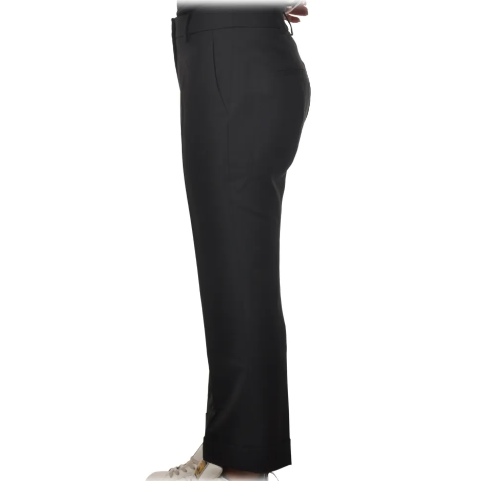 Patrizia Pepe - Straight Trousers with Chinos Pocket - Black - Trousers - Made in Italy - Luxury Exclusive Collection - Avvenice