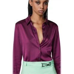 Patrizia Pepe - Stretch Satin Shirt - Magenta - Shirt - Made in Italy - Luxury Exclusive Collection - Avvenice