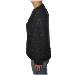 Patrizia Pepe - Sweater Round Neck with Paillettes - Black - Pullover - Made in Italy - Luxury Exclusive Collection - Avvenice
