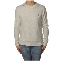 Patrizia Pepe - Sweater Round Neck with Paillettes - White - Pullover - Made in Italy - Luxury Exclusive Collection - Avvenice