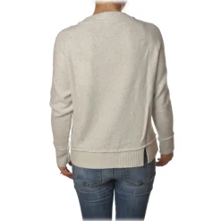 Patrizia Pepe - Sweater Round Neck with Paillettes - White - Pullover - Made in Italy - Luxury Exclusive Collection - Avvenice