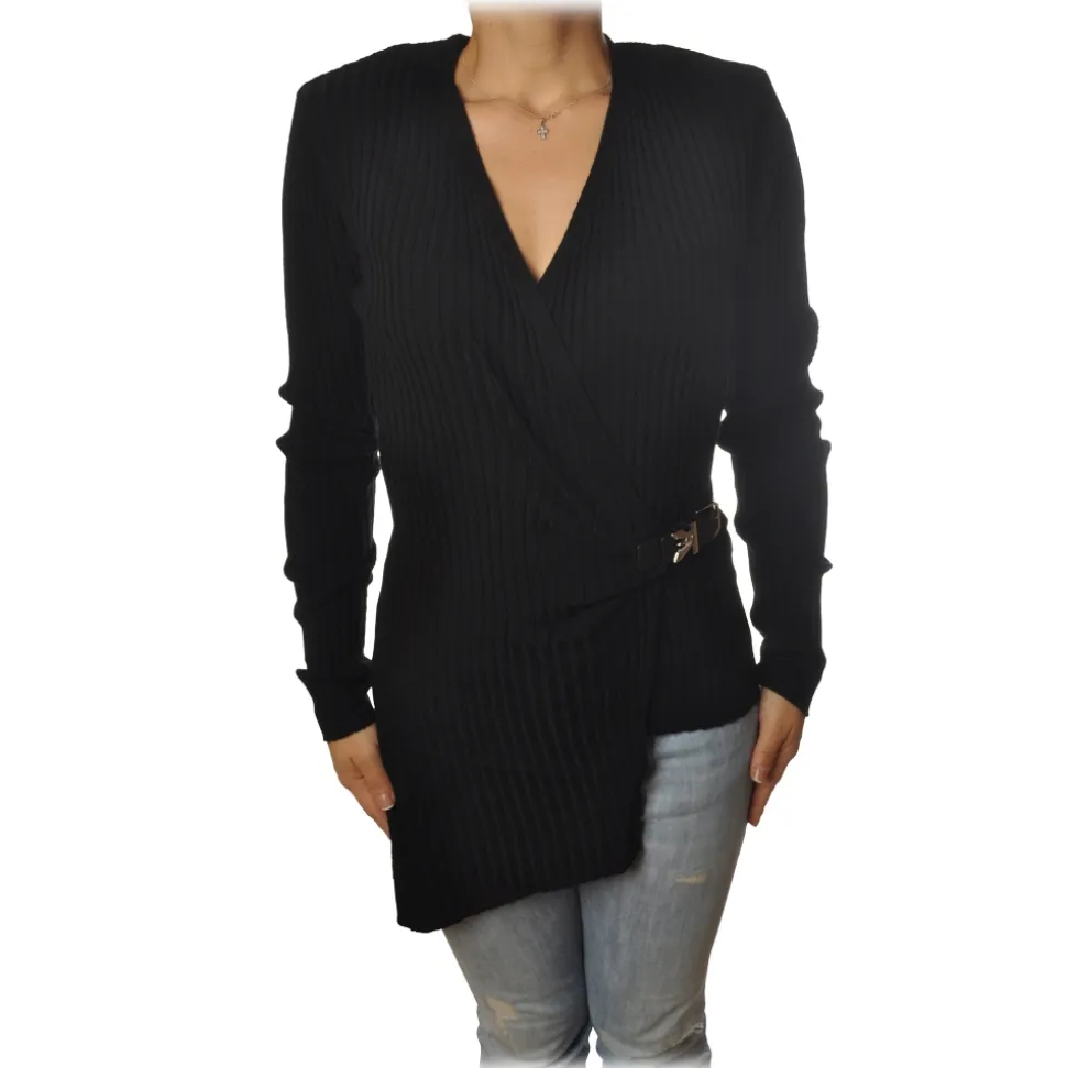 Patrizia Pepe - Sweater Tight Model with Buckle - Black - Pullover - Made in Italy - Luxury Exclusive Collection - Avvenice