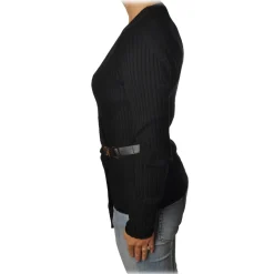 Patrizia Pepe - Sweater Tight Model with Buckle - Black - Pullover - Made in Italy - Luxury Exclusive Collection - Avvenice