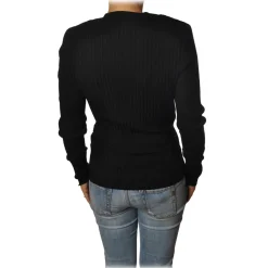 Patrizia Pepe - Sweater Tight Model with Buckle - Black - Pullover - Made in Italy - Luxury Exclusive Collection - Avvenice