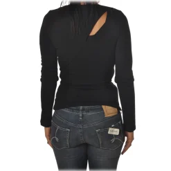 Patrizia Pepe - Sweater with Front and Back Opening - Black - Pullover - Made in Italy - Luxury Exclusive Collection - Avvenice