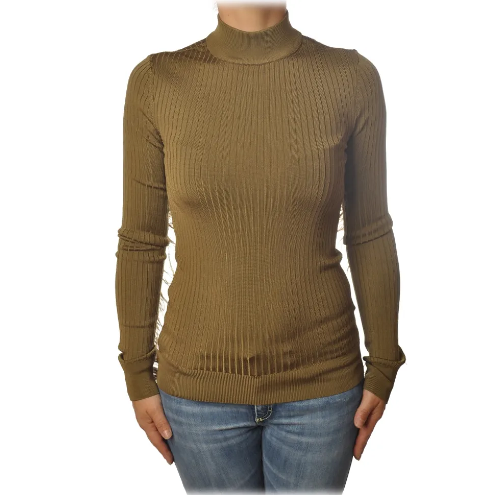 Patrizia Pepe - Sweater with Removable Feather Insert - Camel - Pullover - Made in Italy - Luxury Exclusive Collection - Avvenice