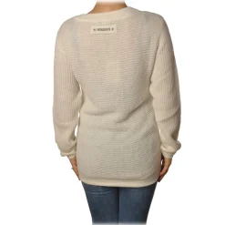 Patrizia Pepe - Sweater with Front and Back Opening - White - Pullover - Made in Italy - Luxury Exclusive Collection - Avvenice