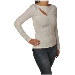 Patrizia Pepe - Sweater with Front and Back Opening - White - Pullover - Made in Italy - Luxury Exclusive Collection - Avvenice
