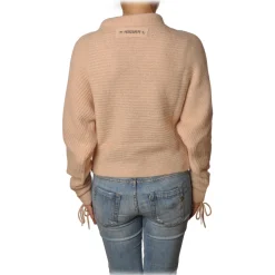 Patrizia Pepe - Sweater Wide Model with Crater Neck - Light Pink - Pullover - Made in Italy - Luxury Exclusive Collection - Avvenice