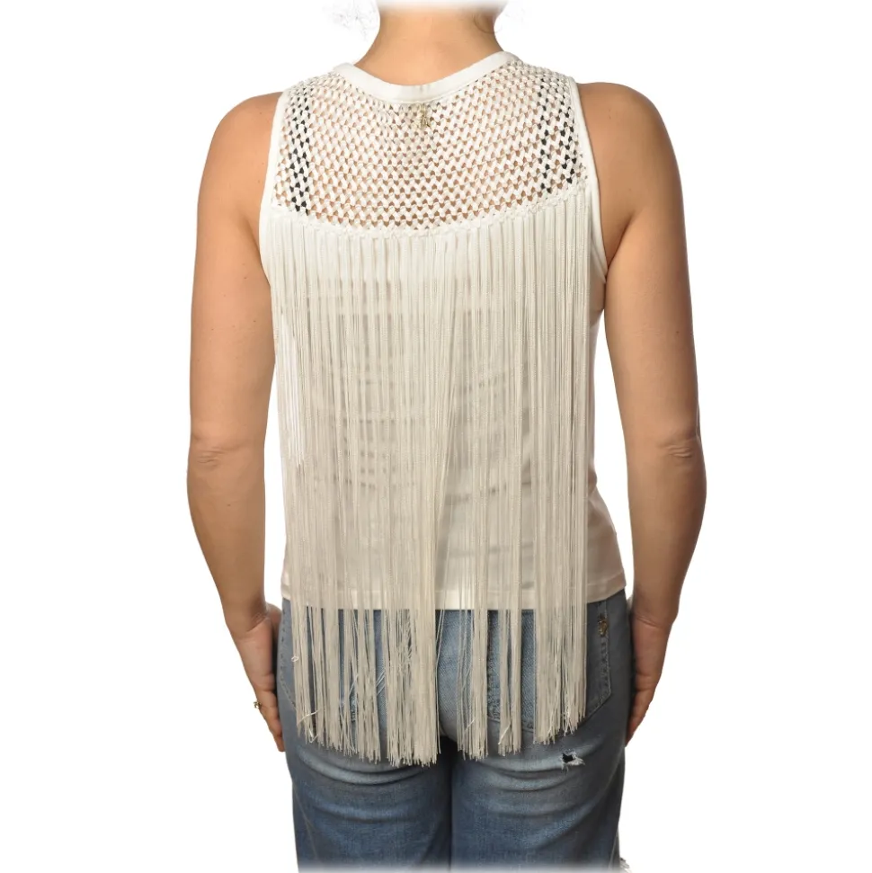 Patrizia Pepe - Top with Fringes - White - Top - Made in Italy - Luxury Exclusive Collection - Avvenice