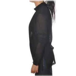 Patrizia Pepe - Transparent Fabric Blouse with Straps - Black - Shirt - Made in Italy - Luxury Exclusive Collection - Avvenice