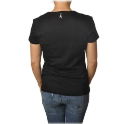 Patrizia Pepe - T-shirt Round-Neck Model with Print and Strass - Black - T-shirt - Made in Italy - Luxury Exclusive Collection - Avvenice