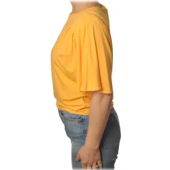 Patrizia Pepe - T-shirt Short Sleeves with Pence Detail - Yellow - T-shirt - Made in Italy - Luxury Exclusive Collection - Avvenice