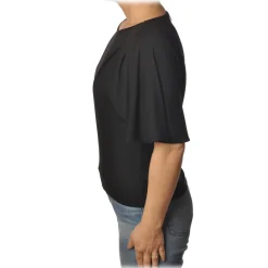 Patrizia Pepe - T-shirt Short Sleeves with Pence Detail - Black - T-shirt - Made in Italy - Luxury Exclusive Collection - Avvenice