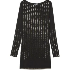 Patrizia Pepe - Tulle Dress with Bezels and Rhinestones - Black - Made in Italy - Luxury Exclusive Collection - Avvenice