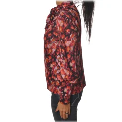 Patrizia Pepe - Tunic with High Collar in Fantasy - Flower Fantasy - Shirt - Made in Italy - Luxury Exclusive Collection - Avvenice