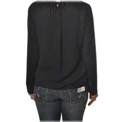 Patrizia Pepe - Tunic with Long Sleeve and Cut on the Front - Black - Shirt - Made in Italy - Luxury Exclusive Collection - Avvenice