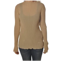 Patrizia Pepe - Tunic with Long Sleeve Plissé - Beige - Shirt - Made in Italy - Luxury Exclusive Collection - Avvenice