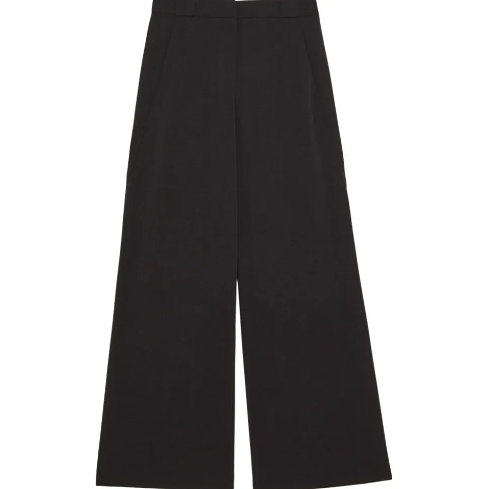 Patrizia Pepe - Wide Leg Trousers in Technical Fabric - Black - Trousers - Made in Italy - Luxury Exclusive Collection - Avvenice