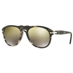 Persol - 649 - Original - 649 Series - Black / Gold Mirror Light Brown - PO0649 - Sunglasses - Persol Eyewear - Avvenice
