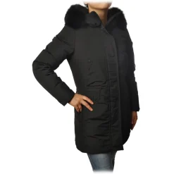 Peuterey - Regina 3/4 Length Jacket with Hood - Black - Jacket - Luxury Exclusive Collection - Avvenice