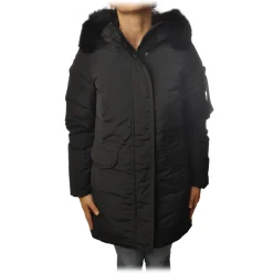 Peuterey - Regina 3/4 Length Jacket with Hood - Black - Jacket - Luxury Exclusive Collection - Avvenice