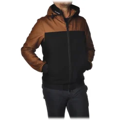 Peuterey - Santander Jacket Bomber Model with Hood - Black / Brown - Jacket - Luxury Exclusive Collection - Avvenice