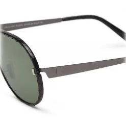 Philipp Plein - Target Leather Collection - Black Grey - Sunglasses - Philipp Plein Eyewear - Avvenice