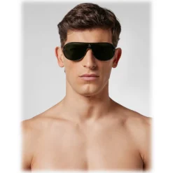 Philipp Plein - Target Leather Collection - Black Grey - Sunglasses - Philipp Plein Eyewear - Avvenice