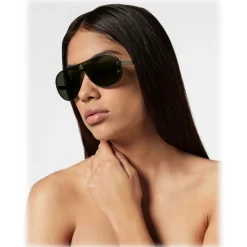 Philipp Plein - Target Leather Collection - Black Grey - Sunglasses - Philipp Plein Eyewear - Avvenice