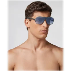 Philipp Plein - Target Leather Collection - Black Turquoise Mirror - Sunglasses - Philipp Plein Eyewear - Avvenice