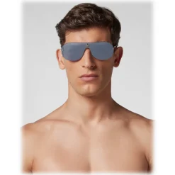 Philipp Plein - Target Studded Collection - Steel and Blue Flash - Sunglasses - Philipp Plein Eyewear - Avvenice