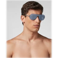 Philipp Plein - Target Studded Collection - Steel and Blue Flash - Sunglasses - Philipp Plein Eyewear - Avvenice