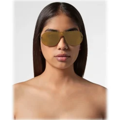 Philipp Plein - Target Studded Collection - Brown Gold Mirrored - Sunglasses - Philipp Plein Eyewear - Avvenice