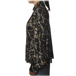 Pinko - Blouse Complici in Jewel Print Fantasy - Black - Shirt - Made in Italy - Luxury Exclusive Collection - Avvenice