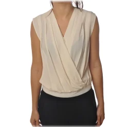 Pinko - Blouse Inez1 Body with Crossed V-neck - Ivory - Shirt - Made in Italy - Luxury Exclusive Collection - Avvenice