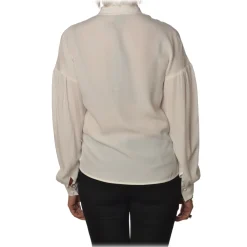 Pinko - Blouse Irish with Ribbon around the Neck - White - Shirt - Made in Italy - Luxury Exclusive Collection - Avvenice