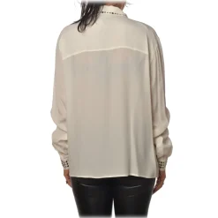 Pinko - Blouse Rilassato with Studs Details - White - Shirt - Made in Italy - Luxury Exclusive Collection - Avvenice