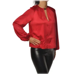 Pinko - Blouse Shirt Famatina in Shiny Silk - Red - Shirt - Made in Italy - Luxury Exclusive Collection - Avvenice