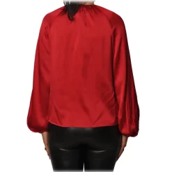 Pinko - Blouse Shirt Famatina in Shiny Silk - Red - Shirt - Made in Italy - Luxury Exclusive Collection - Avvenice