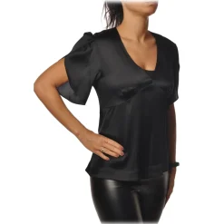 Pinko - Blouse Shirt Williamson in Shiny Silk - Black - Shirt - Made in Italy - Luxury Exclusive Collection - Avvenice