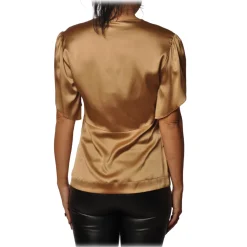 Pinko - Blouse Shirt Williamson in Shiny Silk - Gold - Shirt - Made in Italy - Luxury Exclusive Collection - Avvenice